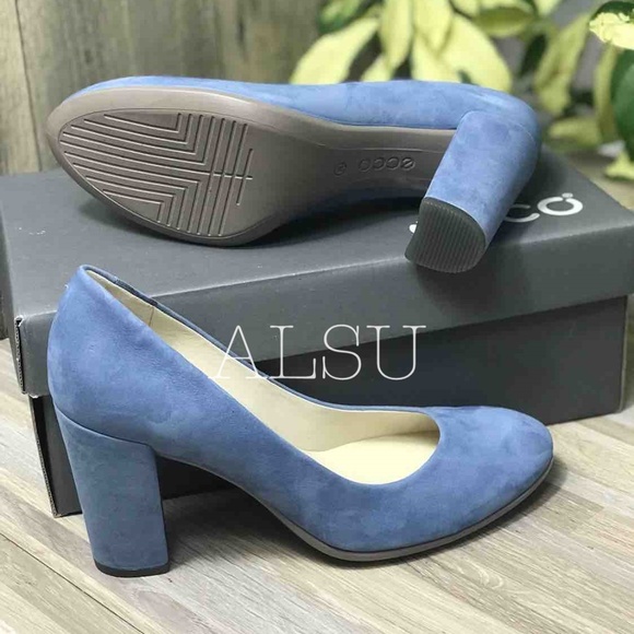 ECCO women’s heels Shape 75 Block Retro Blue Suede - Picture 5 of 8